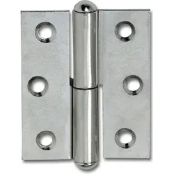 POHL Möbelband gerade - Halbrundkopf für stumpfe Türen - Robustes Möbelband aus vernickeltem Stahl, ideal für stumpfe Türen. Mit einer Bandbreite von 40 mm und einer Höhe von 50 mm bietet es zuverlässige Stabilität und Langlebigkeit.