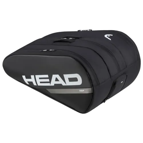Head Tennistasche TOUR RACQUET BAG XL BKWH - Geräumige Tennistasche mit 75 Litern Volumen, ideal für Spieler, die ihre Ausrüstung stilvoll und sicher transportieren möchten.