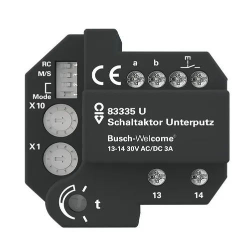 Busch-Jaeger 83335 U Schaltaktor Unterputz - Zubehör für Türsprechanlagen, ermöglicht das Schalten von Verbrauchern bei Türruf, ideal für die Integration in Busch-Welcome Systeme.