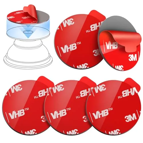 volport 3M Klebepads Doppelseitig Extra Stark Hitzebeständig für Popsocket 3M VHB Tape Selbstklebend für Pops Base Mount Ausziehbarer Handy Luftkissenhalter Griff Ständer 35mm, 5 Stück