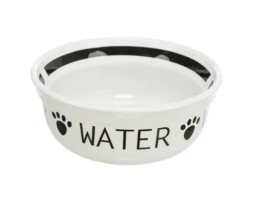 TRIXIE Futternapf Keramiknapf Water weiß/schwarz von Trixie