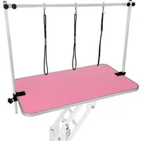 Monstershop Hydraulischer Pflegetisch in Weiß mit Rosa Tischplatte