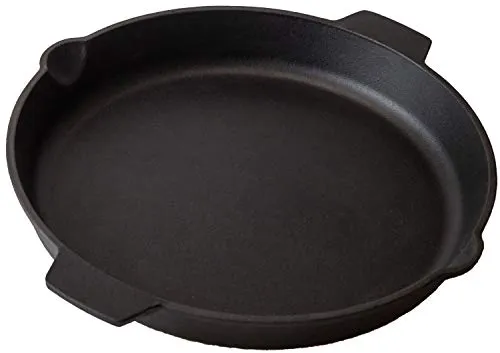 Grillfürst Gusseisenpfanne Grill mit Zwei Henkel-Griffen Ø 35 cm - Massive Gusspfanne mit hohem Rand, extrem hitzebeständige Gusseisen Pfanne für Gasgrill, Herd und Feuer