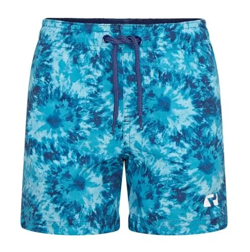 RIPT Jungen Essentials Quick Dry UV 50 Sonnenschutz Badeshorts Badehose, Blaue Krawattenfarbe, 7-8 Jahre