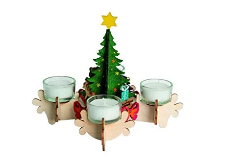 Kuhnert Bastelset Adventsleuchter aus Holz - Nussknacker - Kreatives Bastelset für einen einzigartigen Adventsleuchter aus hochwertigem Holz, ideal für die festliche Jahreszeit.