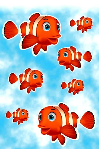 Aufkleber Clown-Fische 300 x 200 mm Sticker Auto Tiere