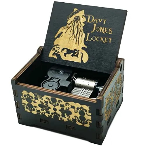 Davy Jones Spieluhr: Handkurbel Holz Musik Box für Kinder - Schöne Holz Spieluhr mit Handkurbel, ideal für Kinder und Erwachsene. Tragbar, leicht zu bedienen und ohne Batterien – ein perfektes Geschenk für jeden Anlass.