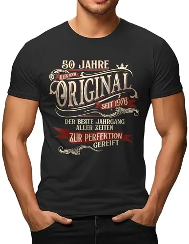 Herren T-Shirt für Männer zum 50. Geburtstag: 50 Jahre zur Perfektion gereift - Original Jahrgang 1976 im coolen Vintage Retro Style