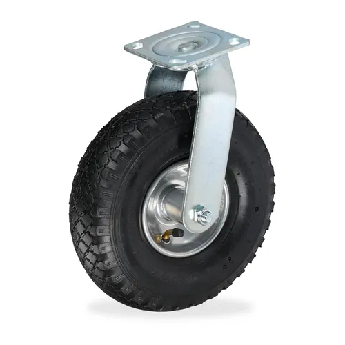 relaxdays Schwerlastrolle Lenkrolle luftbereift 3.00-4 - Möbelrollen mit 360° Drehfunktion, ideal für den Eigenbau von Transportwagen. Hohe Traglast von bis zu 120 kg und einfache Montage machen sie perfekt für schwere Möbel und Geräte.