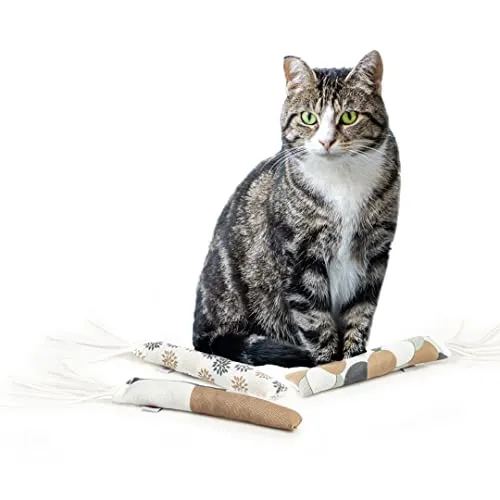 CanadianCat Company | 3er Pack | Spielrolle mit Lederstreifen | 5g Baldrian | Spielzeug für Katzen