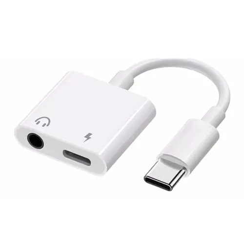 Bolwins B53 USB-C auf 3,5mm Klinkenadapter + USB-C Ladeadapter, 2-in-1 Kopfhörer Adapter mit Hi-Res DAC Chip, Schnellladen PD 60W, Audio Splitter für Musik & Anrufe