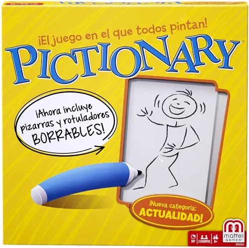 Mattel Games - Pictionary, Zeichenspiel für die ganze Familie - Gesellschaftsspiel mit kreativen Zeichnungen, ideal für lustige Spielabende und fördert die Fantasie.