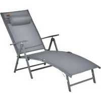 COSTWAY Klappbare Sonnenliege mit Kopfstütze
