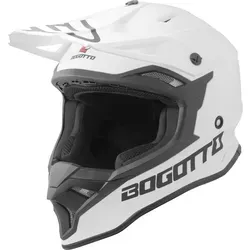 Bogotto V337 Solid Motocross Helm, Weiß, Größe L für Männer - Robuster Motocross Helm mit herausnehmbarem Innenfutter für einfachen Komfort. Ideal für den Einsatz im Gelände, ausgestattet mit hochwertigen Lüftungsgittern.