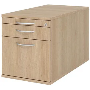 Hammerbacher Rollcontainer 80cm mit 1 Schub und Hängekorb - Büroschränke mit zentraler Verriegelung und Auszugsperre. Ideal für Ordnung und Sicherheit, belastbar bis 25 kg.