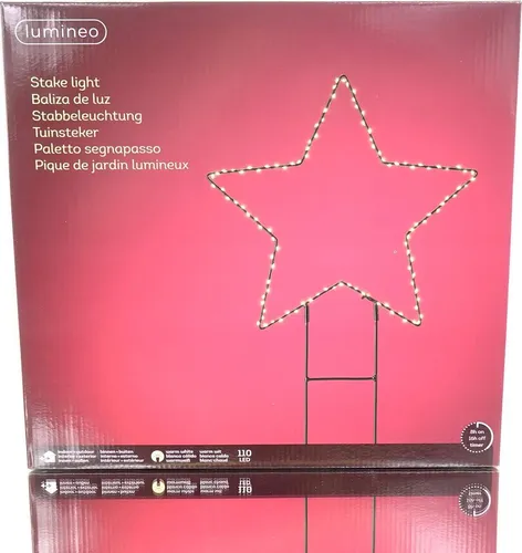 Lumineo LED Stern Gartenstecker in schwarz von Kaemingk