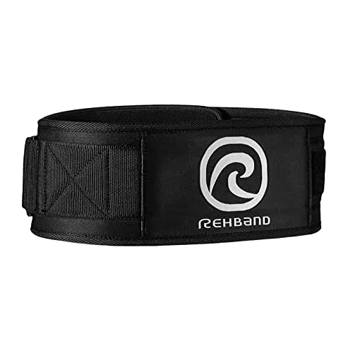 Rehband Gewichthebergürtel Herren & Damen Schwarz, Lifting Belt für Powerlifting, Bodybuilding & Gewichtheben, hochbelastbarer Trainingsgürtel, Farbe:Schwarz, Größe:L