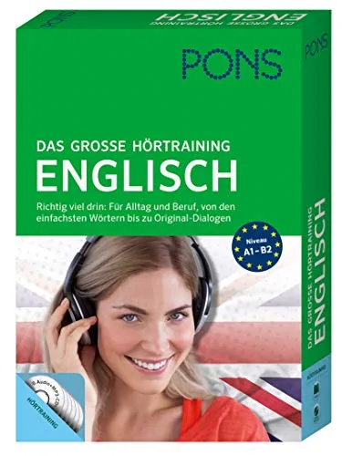 PONS Das große Hörtraining Englisch: Richtig viel drin! Von den einfachsten Wörtern bis zu Original-Dialogen in über 400 Minuten Spielzeit: Mit Buch und 6 Audio+MP3-CDs