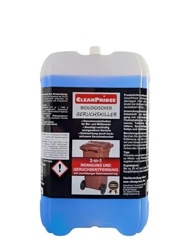 Biologischer Geruchskiller Reiniger 5 Liter - Spezialputzmittel für effektive Geruchsneutralisation und Desinfektion von Bio- und Mülltonnen. Beseitigt unangenehme Gerüche nachhaltig mit sofortiger Wirkung.