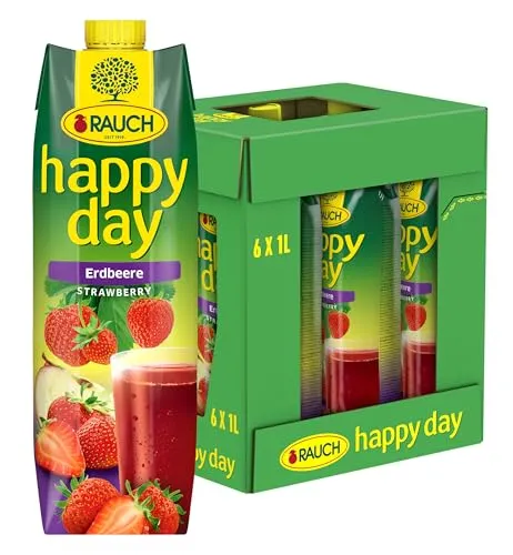 Rauch Happy Day Erdbeere 6x1l | Intensiver Erdbeergeschmack von Happy Day