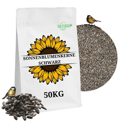 Sonnenblumenkerne schwarz Wildvögel Vogelfutter Streufutter Ganzjährig 50 kg