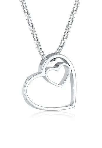 Elli Kette mit Anhänger Herz Cut Out 925 Sterling Silber - Ketten mit Anhänger, elegante Halskette aus 925 Sterling Silber mit zartem Herzanhänger für stilvolle Frauen – perfekt für jeden Anlass.