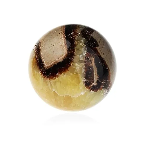 NKlaus Natürlicher Septarien Kugel 40mm - Massagesteine: Geschliffene Septarien-Kugel mit einzigartigen Rissen und Mustern, ideal für Energiebalance und kreative Inspiration.