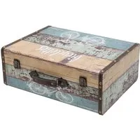 HMF Vintage Koffer aus Holz in blau von HMF