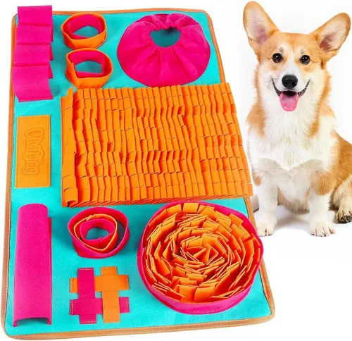 Schnüffelmatte Hund - Interaktives Futter-Teppichspielzeug - Ideal für Hunde jeden Alters, fördert die natürliche Futtersuche und sorgt für stundenlangen Spielspaß.