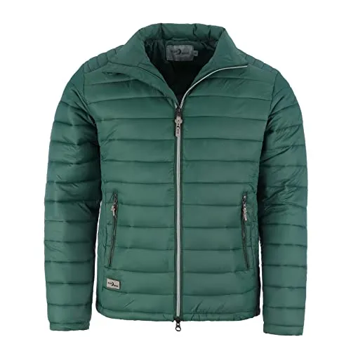 Blue Wave Herren Steppjacke Ivan Unifarben - Leichte Jacke gesteppt mit Stehkragen in Daunenoptik Übergangsjacke in Oliv Größe XXL