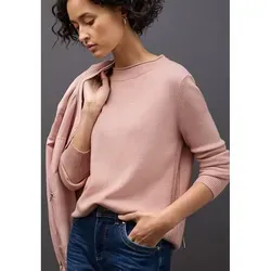 Street One Damen Pullover 3015492 mit Rollkante in Faded Rose Mel - Eleganter Strickpullover mit Turtleneck und Rollkante, ideal für stilvolle Looks. Bequeme Passform und weiches Material für höchsten Tragekomfort.