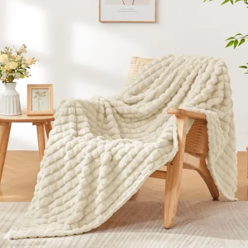 BEDELITE Kuscheldecke Flanell Flauschig, Beige, 150 x 200 cm