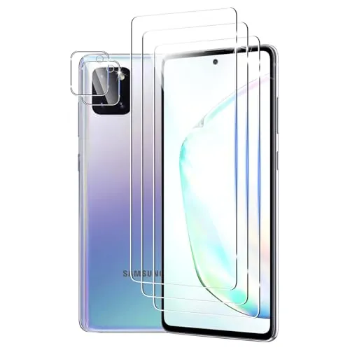 DXULWLM 3+2 Stück Schutzfolie für Panzer Schutz Glas für Samsung Galaxy Note 10 Lite mit Kameraschutz,HD-Klar,9H Härte,blasenfrei,Anti-Kratzen Displayschutz für Samsung Galaxy Note 10 Lite