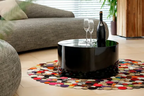 Livetastic Couchtisch – Rund, Schwarz Hochglanz - Eleganter Couchtisch in Schwarz Hochglanz, aus robustem Holzwerkstoff, ideal für stilvolle Wohnzimmer mit kompakten 60x30x60 cm.