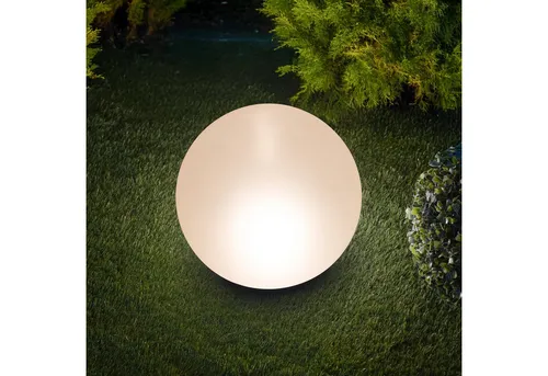 esotec LED Kugelleuchte RGB Solarkugel Liana Ø25cm mit Fernbedienung - Moderne Solar-Leuchtkugel mit 10 Lichtfarben, IR-Fernbedienung und langlebigem Lithium-Akku. Ideal für stimmungsvolle Beleuchtung im Garten oder auf der Terrasse.
