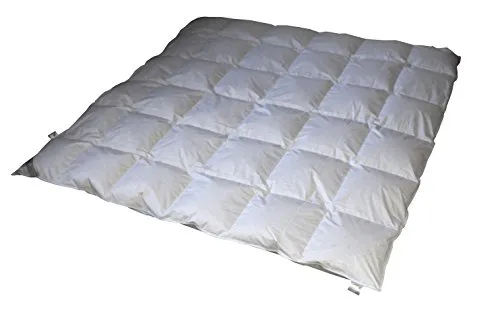 Betten Hofmann 4-Jahreszeitenbett - Ganzjahres-Daunendecke 200x200 cm - Hochwertige Bettdecke aus 100% ungarischen Daunen, ideal für Allergiker. 36 Kassetten sorgen für optimale Wärme und verhindern Kältezonen. Waschbar bis 60°C und trocknergeeignet.