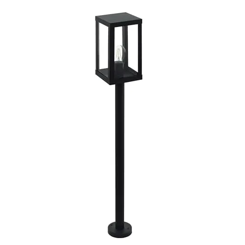 EGLO Außen-Stehlampe Alamonte 1 - Witterungsbeständige Stehleuchte - Lampen für Garten und Terrasse, spritzwassergeschützt (IP44) und mit klarem Glas für ein schönes Ambiente. Ideal für E27 Leuchtmittel, max. 60 W.