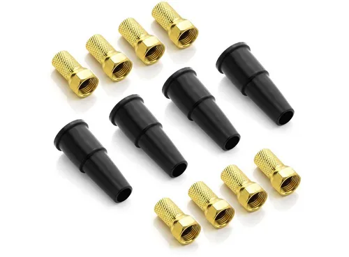 deleyCON deleyCON SAT Montage Set 12teilig vergoldet schraubbar Gummidichtung TV-Adapter