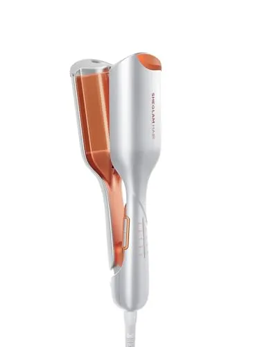 SHEGLAM Beach Babe Welleneisen 2 Barrel Kreppeisen 25mm - Wellenstäbe für Haare mit 2 Heiz-Barrels für voluminöse Beach Waves, einstellbare Temperaturen und Smart-Timer für einfaches Styling – ideal für langes Haar!