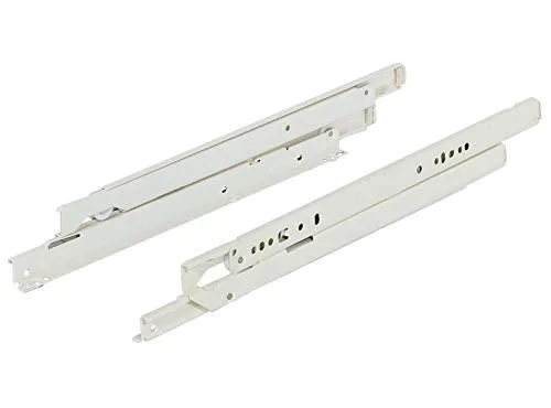 Gedotec Schubladen-Schiene Vollauszug 300 mm Rollenführung für aufliegende Montage | Schwerlast-Schienen mit Tragkraft 50 kg | RAL 9001 weiß | MADE IN AUSTRIA | 1 Paar