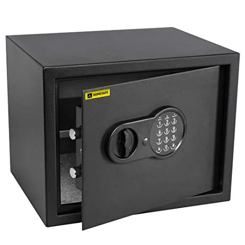 HomeSafe HV30E Möbeltresor mit Elektronikschloss, 30x38x30cm (HxBxT), Digitaler Tresor für Zuhause, Geldsafe für Geld Aufbewahrung, Dokumentensafe fürs Büro