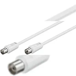 goobay Antennen Anschlusskabel Koax-Stecker/Kupplung 10m weiß