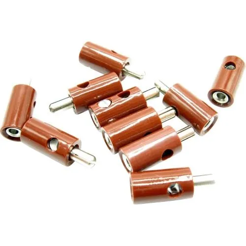 Querlochstecker Bananenstecker 2,6mm braun (10 Stück) 51393