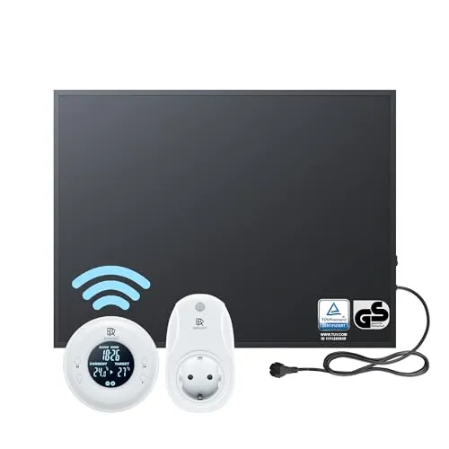 Bringer Infrarotheizung 300-1200 Watt mit Thermostat - Infrarotheizung mit integriertem Thermostat für effiziente Wärme, ideal für Innenräume und zur sicheren Nutzung für Menschen.