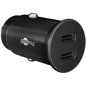 Goobay USB-Zigarettenanzünder-Adapter 59705, 2x USB-C, für 12-24V, 3A, 30 Watt