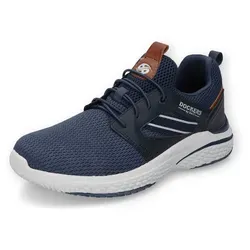 Sportliche Slip-On Sneaker DOCKERS BY GERLI für Herren - Bequeme Slip-On Sneaker in navy-braun mit leichter Laufsohle und Komfortweite G (weit) für optimalen Tragekomfort. Ideal für den Alltag und sportliche Aktivitäten.