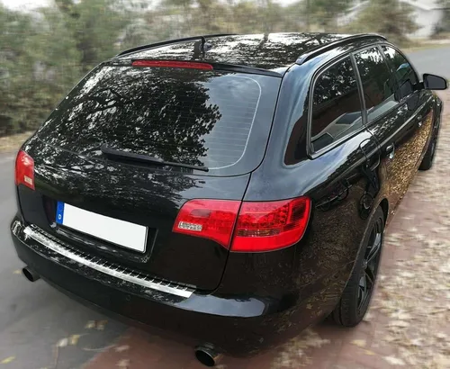 RECAMBO Ladekantenschutz für AUDI A6 C6 4F AVANT 2005-2008 - Abdeckblenden aus 100% rostfreiem Edelstahl, idealer Schutz für die Stoßstange und perfekte Passform, die Ihr Fahrzeug optisch aufwertet.