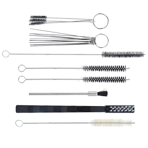 Fafeicy 19-teiliges Airbrush Reinigungsset für Spritzpistolen mit Röhrenbürste, Genauigkeitsnadel und Spiralbürste zur Düsenreinigung