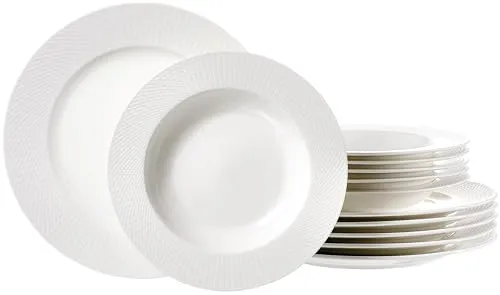 Ritzenhoff & Breker Tafelservice Saphir (12-tlg) für 6 Personen - Elegantes Porzellan-Tafelservice mit filigranem Relief, ideal für besondere Anlässe und den täglichen Genuss.