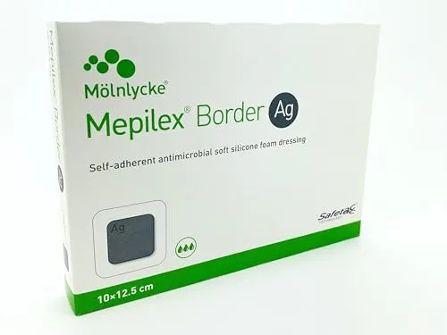 Mölnlycke MEPILEX Border Ag Schaumverband 10 x 12,5cm (5 Stück) REF 395360